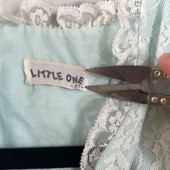 Vintage Light Blue Lace Toddler Cloak Coat 3T - Picture 7 of 13